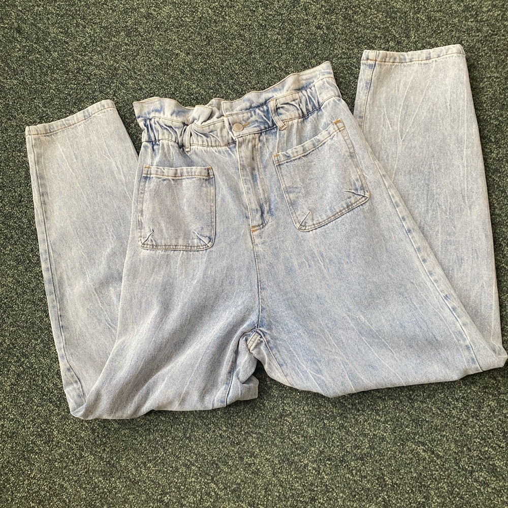 High Waisted Paper Bag Jeans - NWT